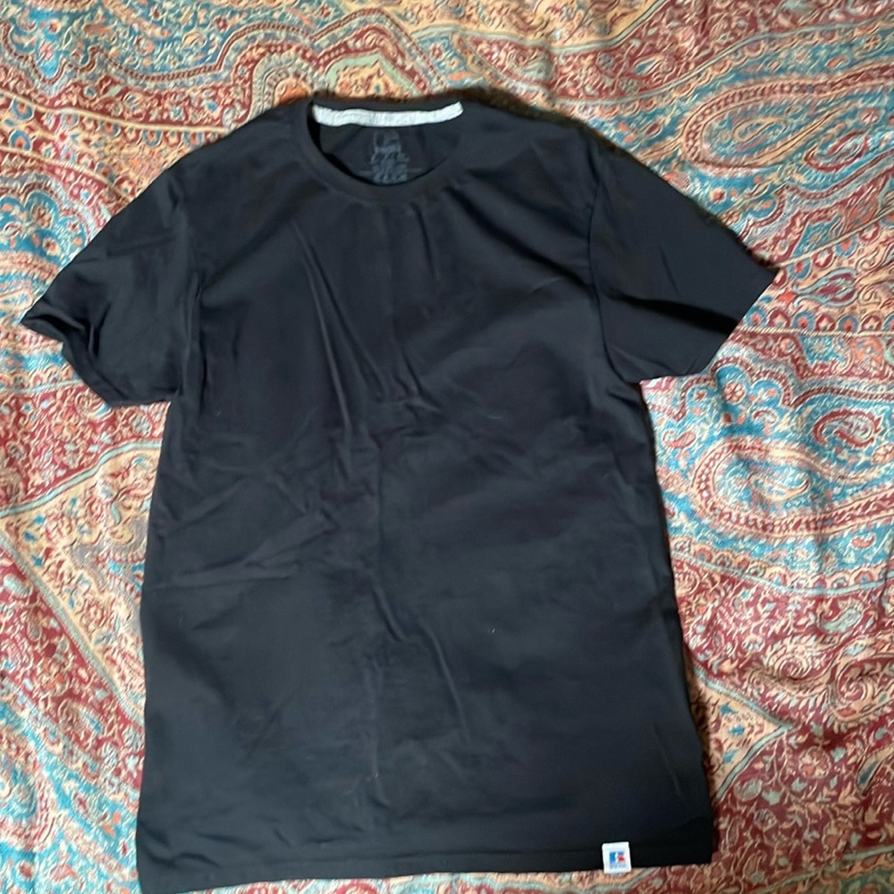 Bundle of 10 small black Russel athletics poly cotton blend tees